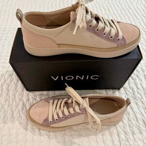 Vionic Women's Beige and Mauve Sneakers
